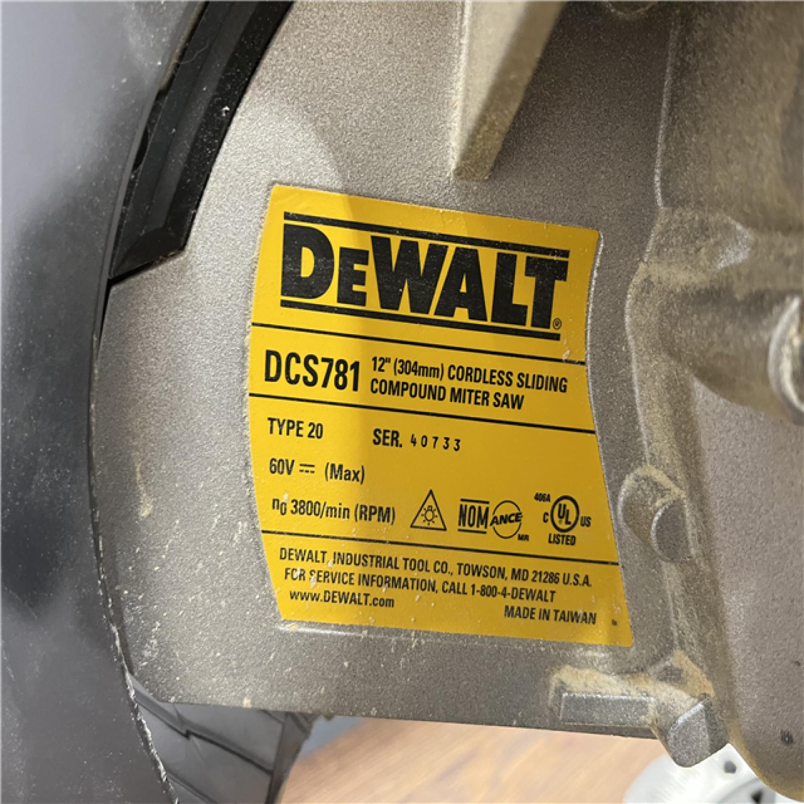 AS-IS DeWalt DCS781 54v XR FLEXVOLT Cordless Sliding Mitre Saw 305mm No Batteries No Charger No Case