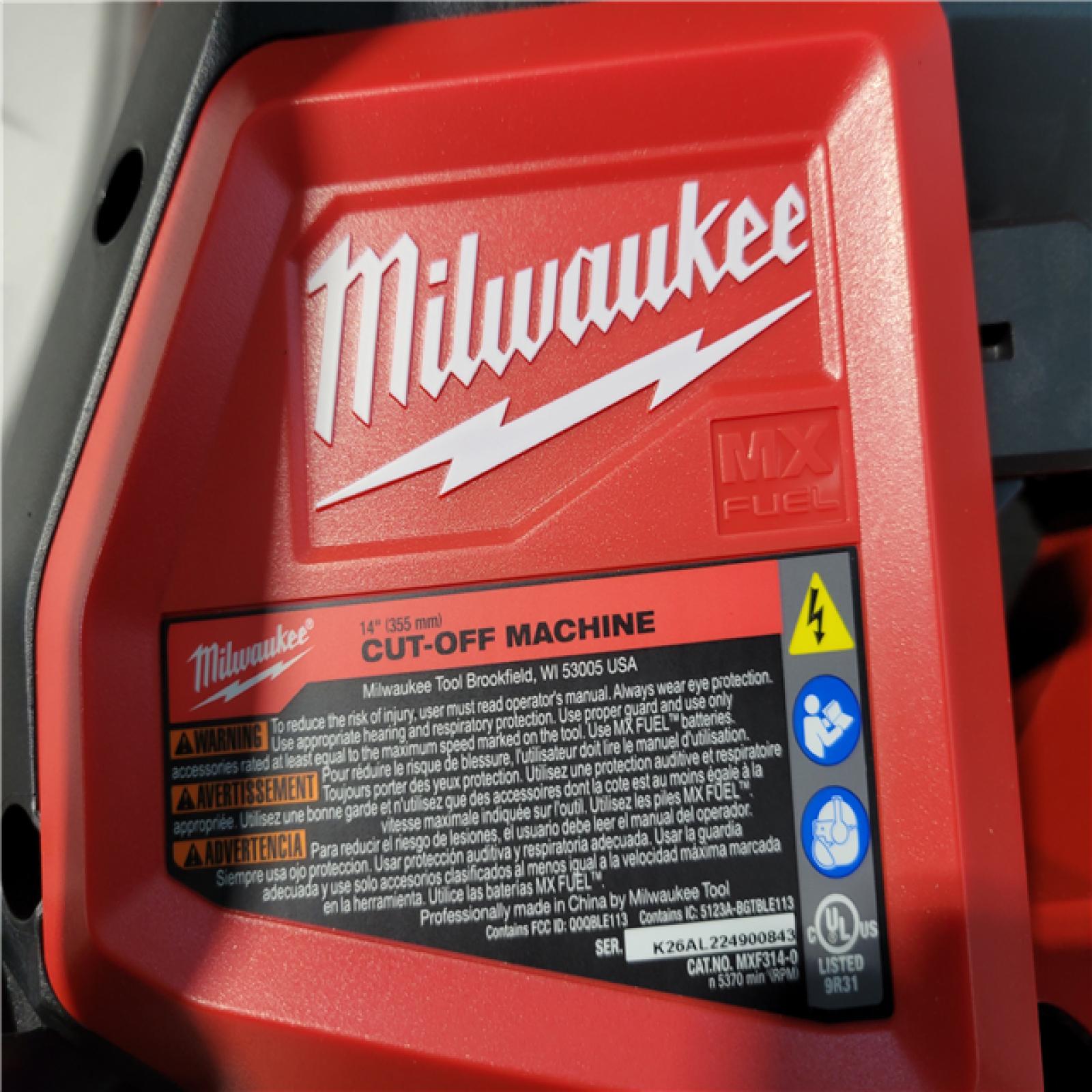 CALIFORNIA NEW MILWAUKEE 14 CUT-OFF SAW (2 BATTERIES, CHARGER, AND BAG INCLUDED)