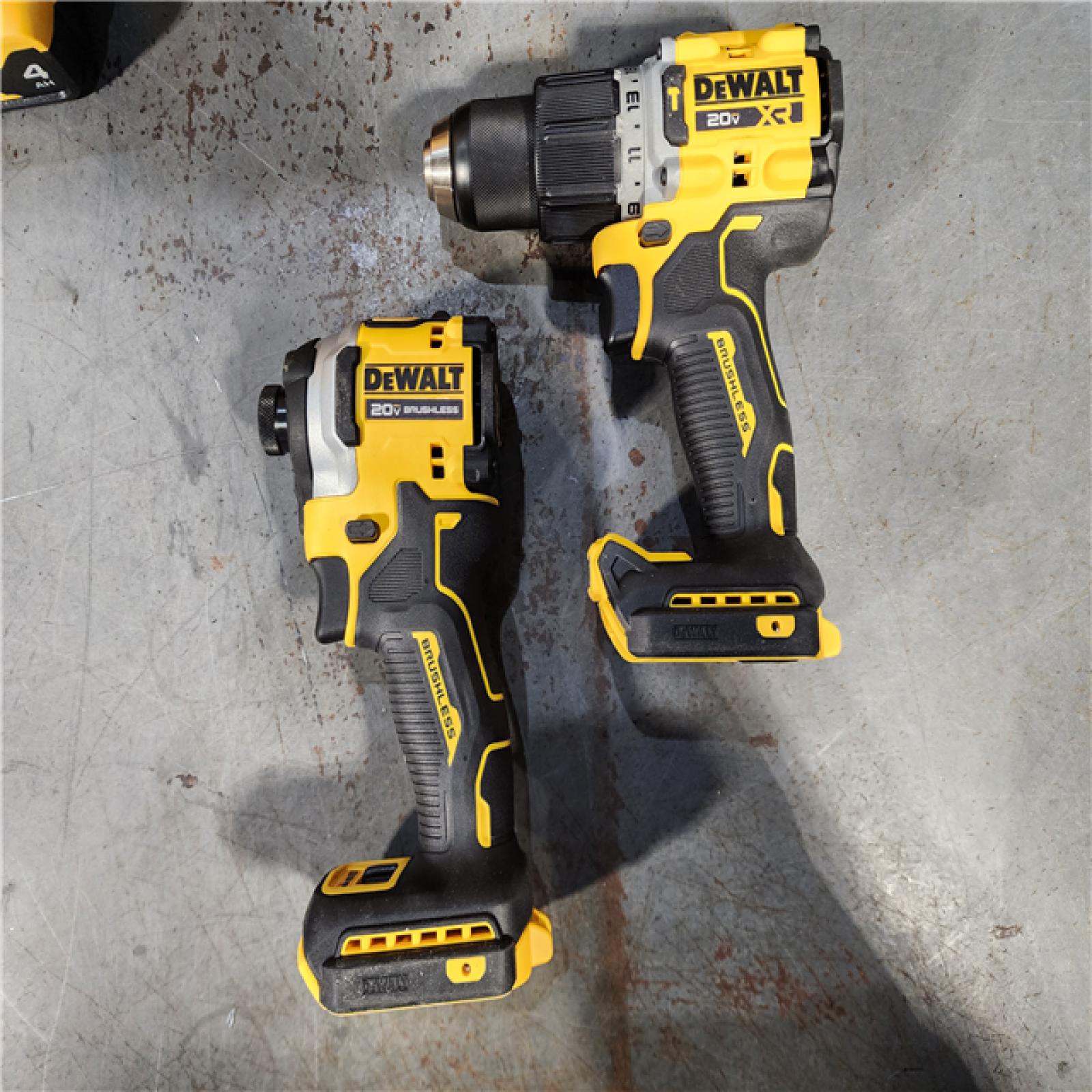 HOUSTON LOCATION - AS-IS DEWALT 20V MAX XR Hammer Drill and ATOMIC Impact Driver 2 Tool Cordless Combo Kit with (2) 4.0Ah Batteries, Charger, and Bag