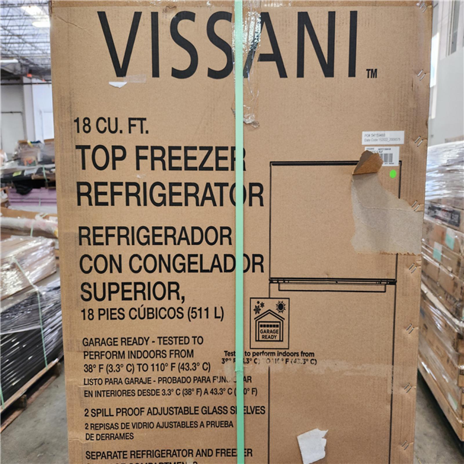 Phoenix Location Vissani 18 cu. ft. Top Freezer Refrigerator DOE in White