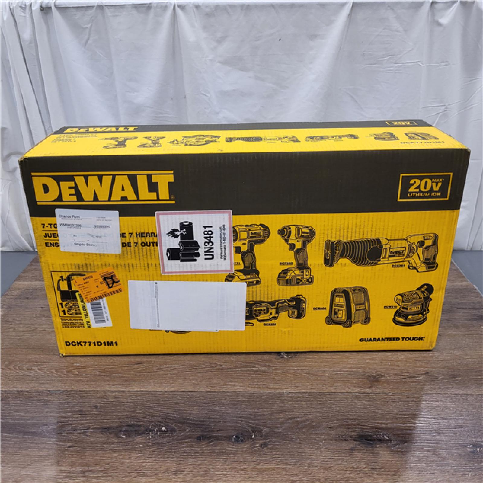 AS-IS DEWALT DCK771D1M1 20V MAX Cordless 7-Tool Combo Kit