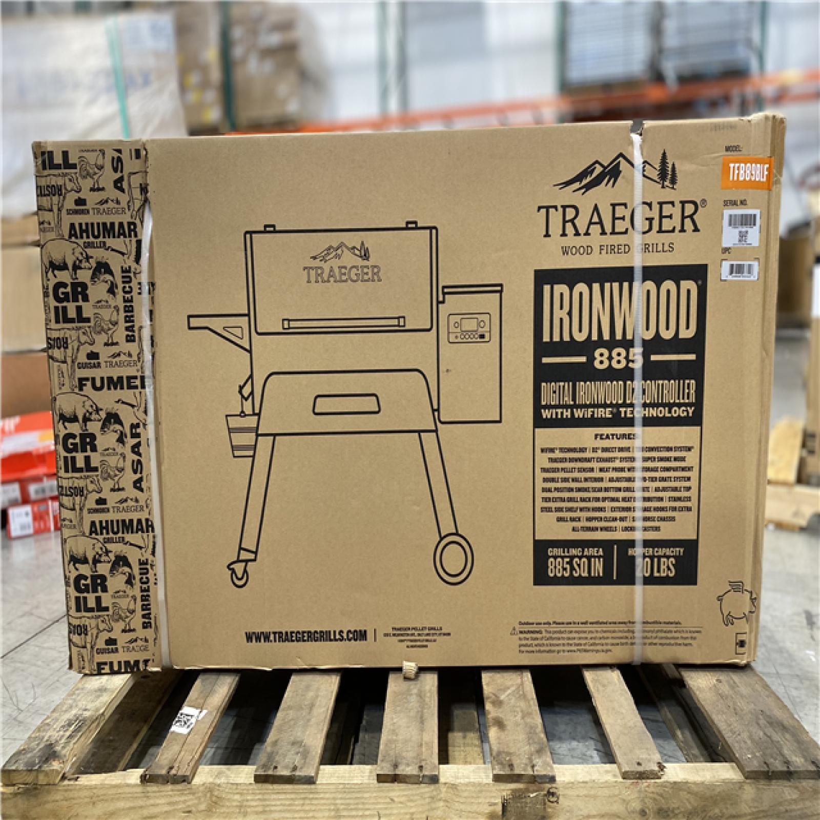 DALLAS LOCATION - Traeger Ironwood 885 Wifi Pellet Grill and Smoker in Black