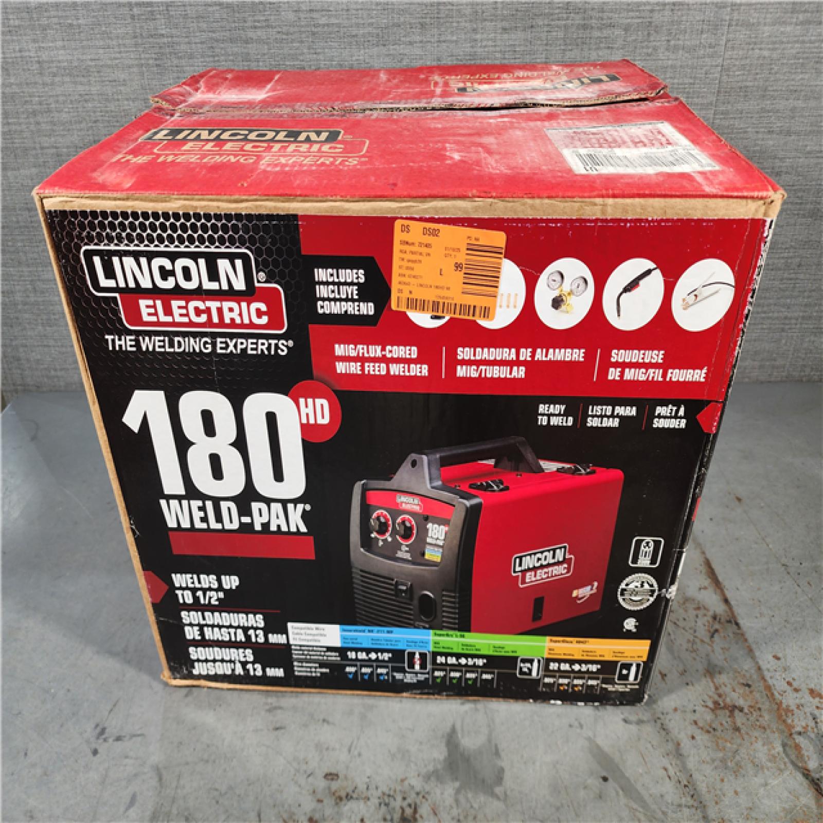 HOUSTON LOCATION - AS-IS Lincoln Electric 180 Amp Weld-Pak 180 HD