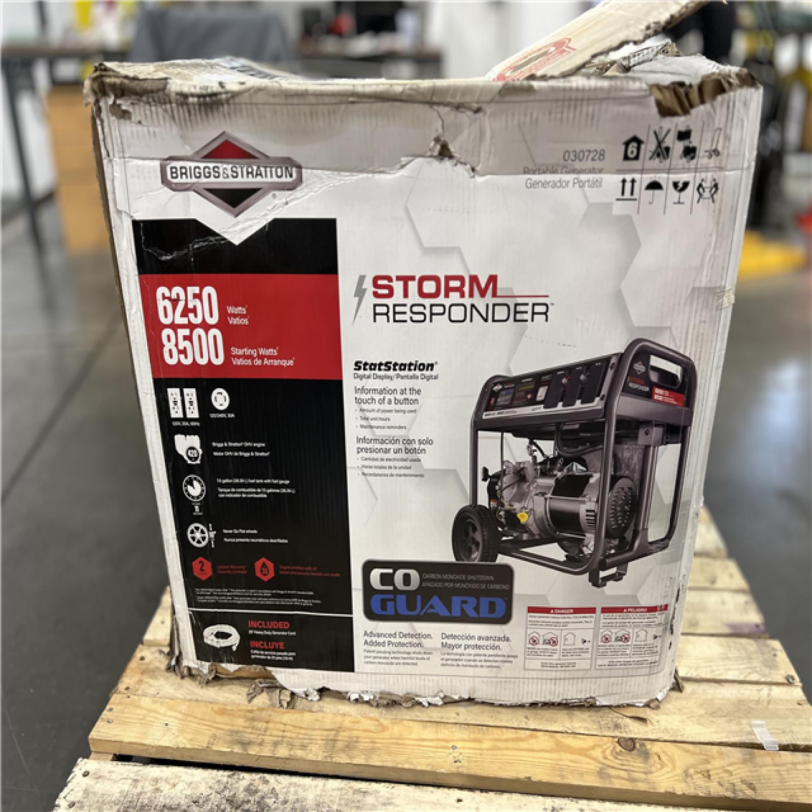 DALLAS LOCATION - NEW! - Briggs & Stratton Storm Responder 6,250-Watt Gasoline Powered Recoil Start Portable Generator with OHV Engine