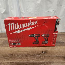 AS-IS Milwaukee 2697-22CTM18 18V Lithium-Ion Cordless Hammer Drill/Impact Driver Combo Kit (2-Tool) w/(2) 1.5Ah Batteries, Charger (NO Tool Bag)