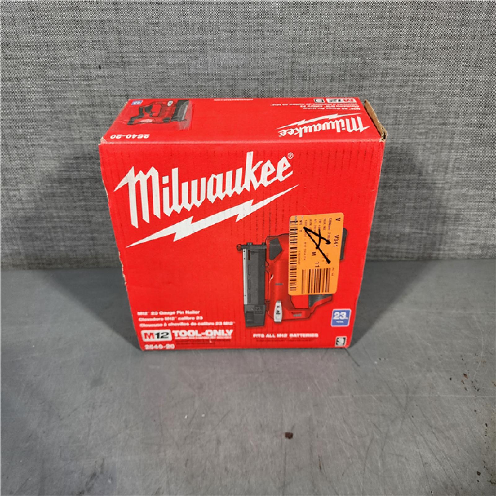 HOUSTON LOCATION - AS-IS (APPEARS LIKE NEW) Milwaukee 2540-20 12V 23 Gauge Cordless Pin Nailer (Tool Only)