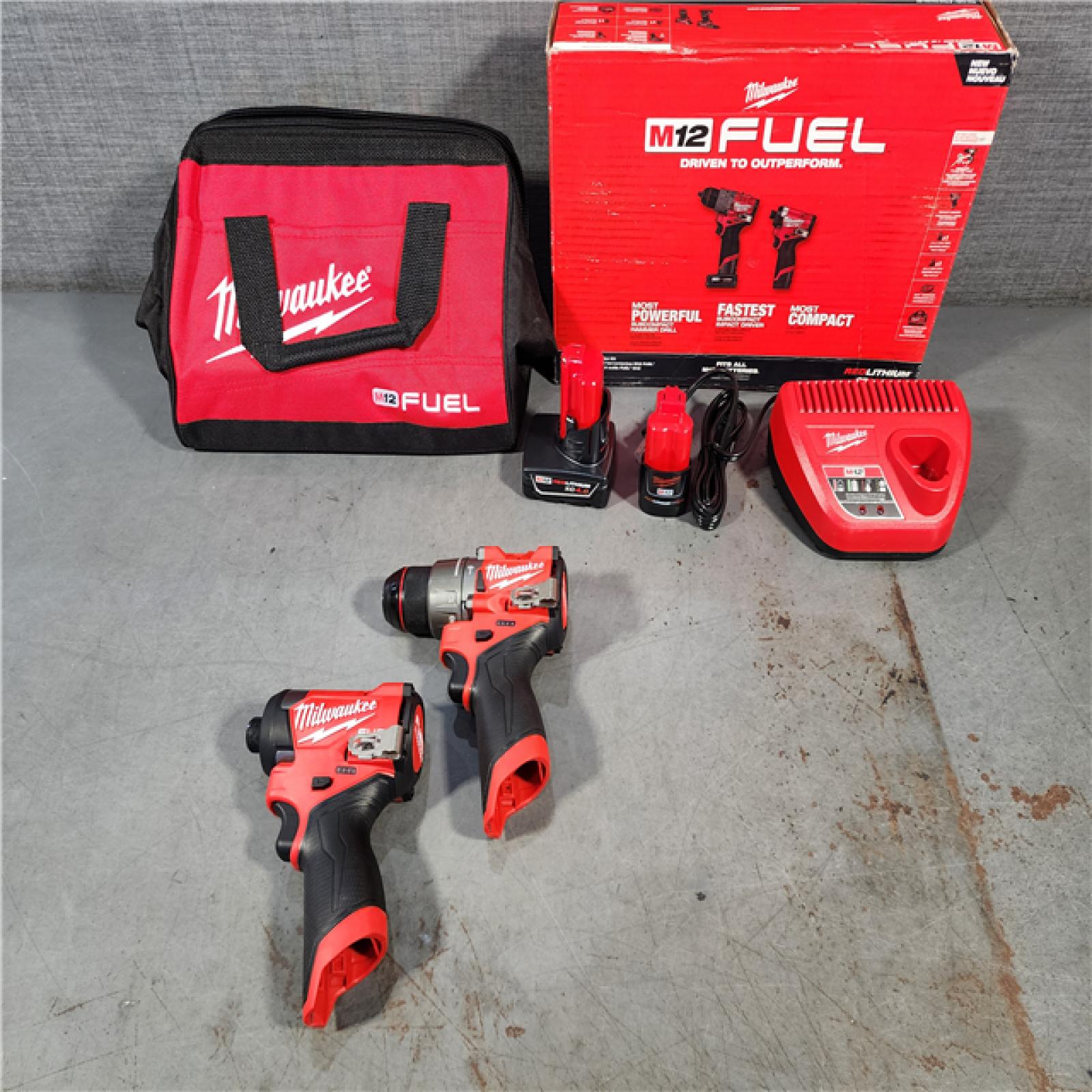 HOUSTON LOCATION - AS-IS (APPEARS LIKE NEW) Milwaukee 3497-22 12V Brushless Hammer Drill and Impact Driver Combo Kit