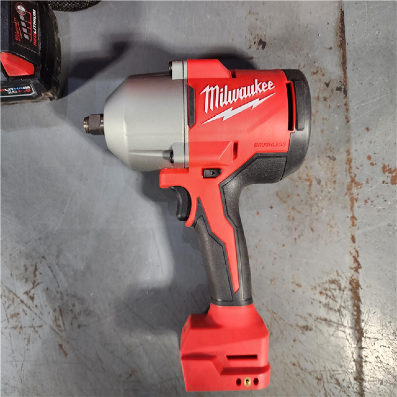 HOUSTON LOCATION - AS-IS Milwaukee 18V Cordless 1/2  Impact Wrench with Friction Ring Kit