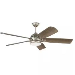 DALLAS LOCATION - Home Decorators Collection Camrose 60 in. Integrated Color LED Brushed Nickel Ceiling Fan with Light Kit and Remote Color Changing PALLET - (14 UNITS)