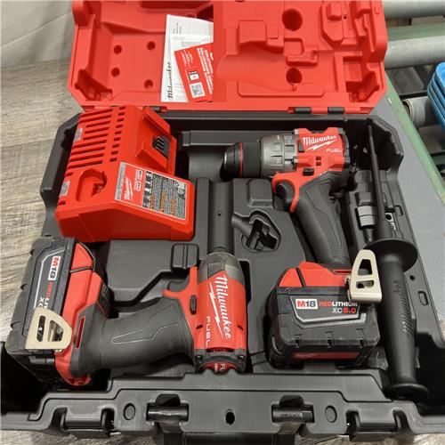 AS-IS MILWAUKEE M18 FUEL 18V Lithium-Ion Brushless Cordless Hammer Drill and Impact Driver Combo Kit (2-Tool) with 2 Batteries