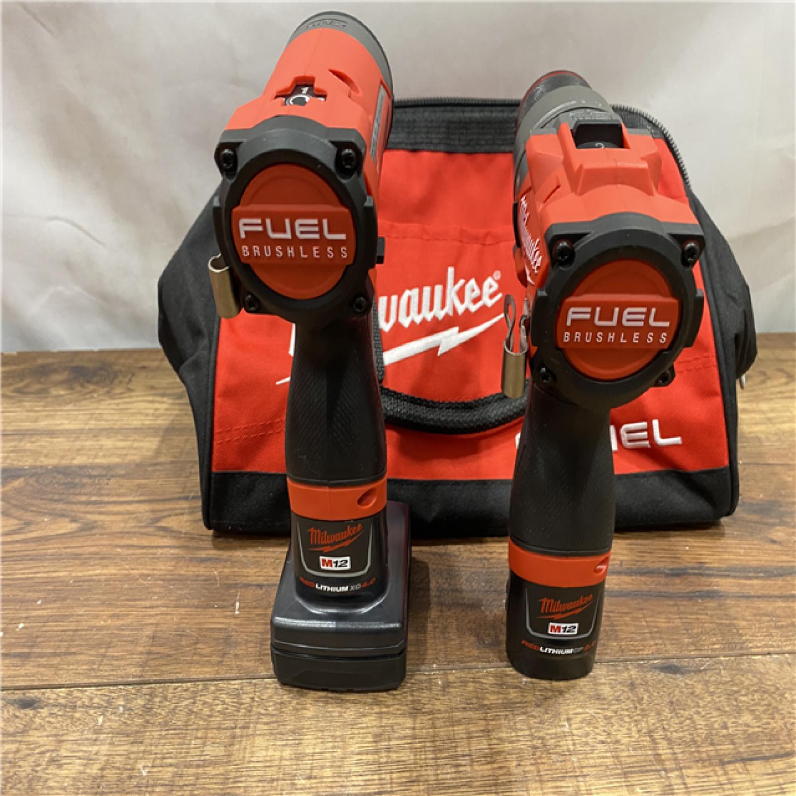 AS IS Milwaukee 3497-22 12V Brushless Hammer Drill and Impact Driver Combo Kit