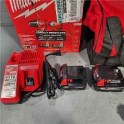 HOUSTON LOCATION - AS-IS M18 18V Lithium-Ion Brushless Cordless Compact Drill/Impact Combo Kit (2-Tool) W/(2) 2.0 Ah Batteries, Charger & Bag