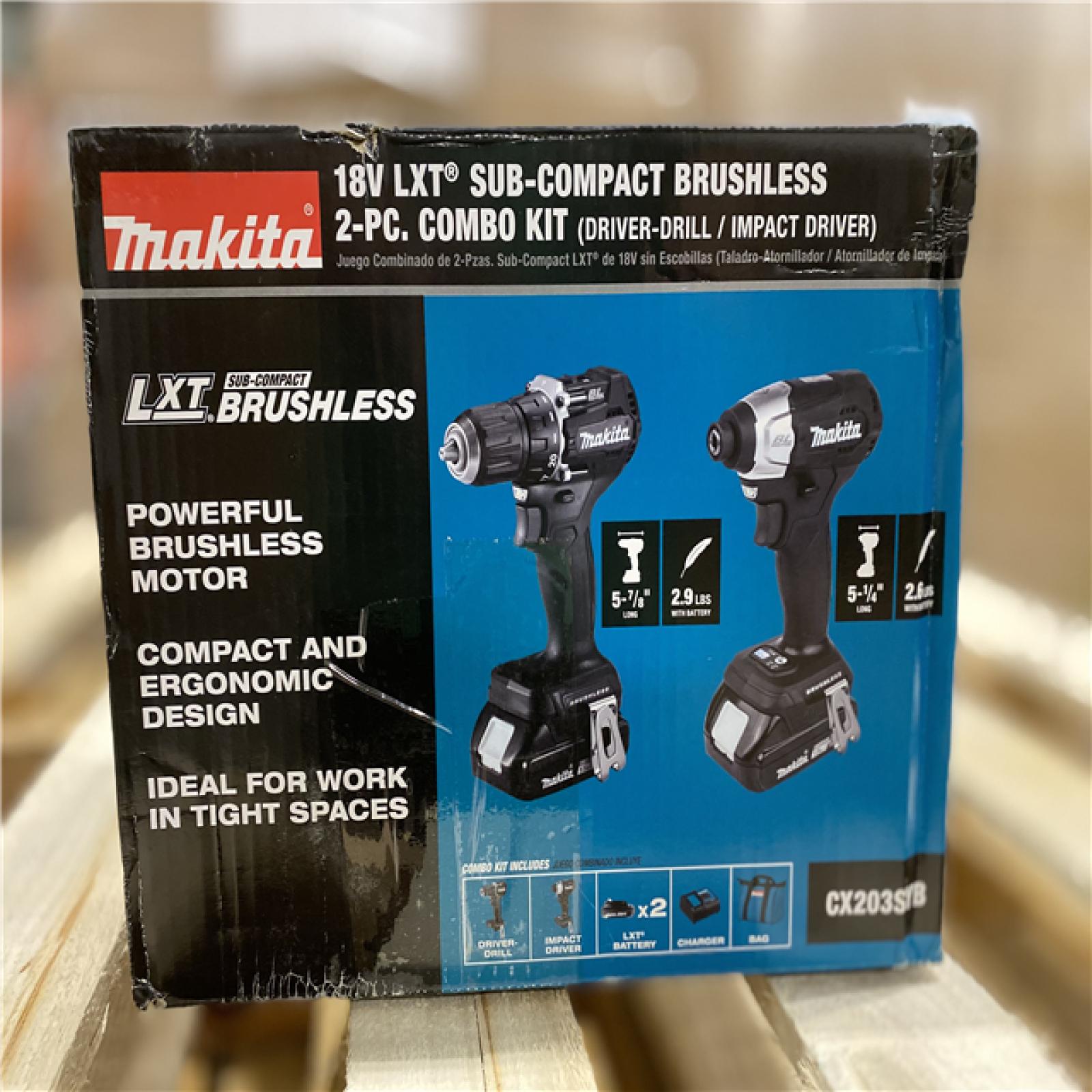 NEW! -Makita 18V LXT Sub-Compact Lithium-Ion Brushless Cordless 2-piece Combo Kit (Driver-Drill/Impact Driver) 1.5Ah