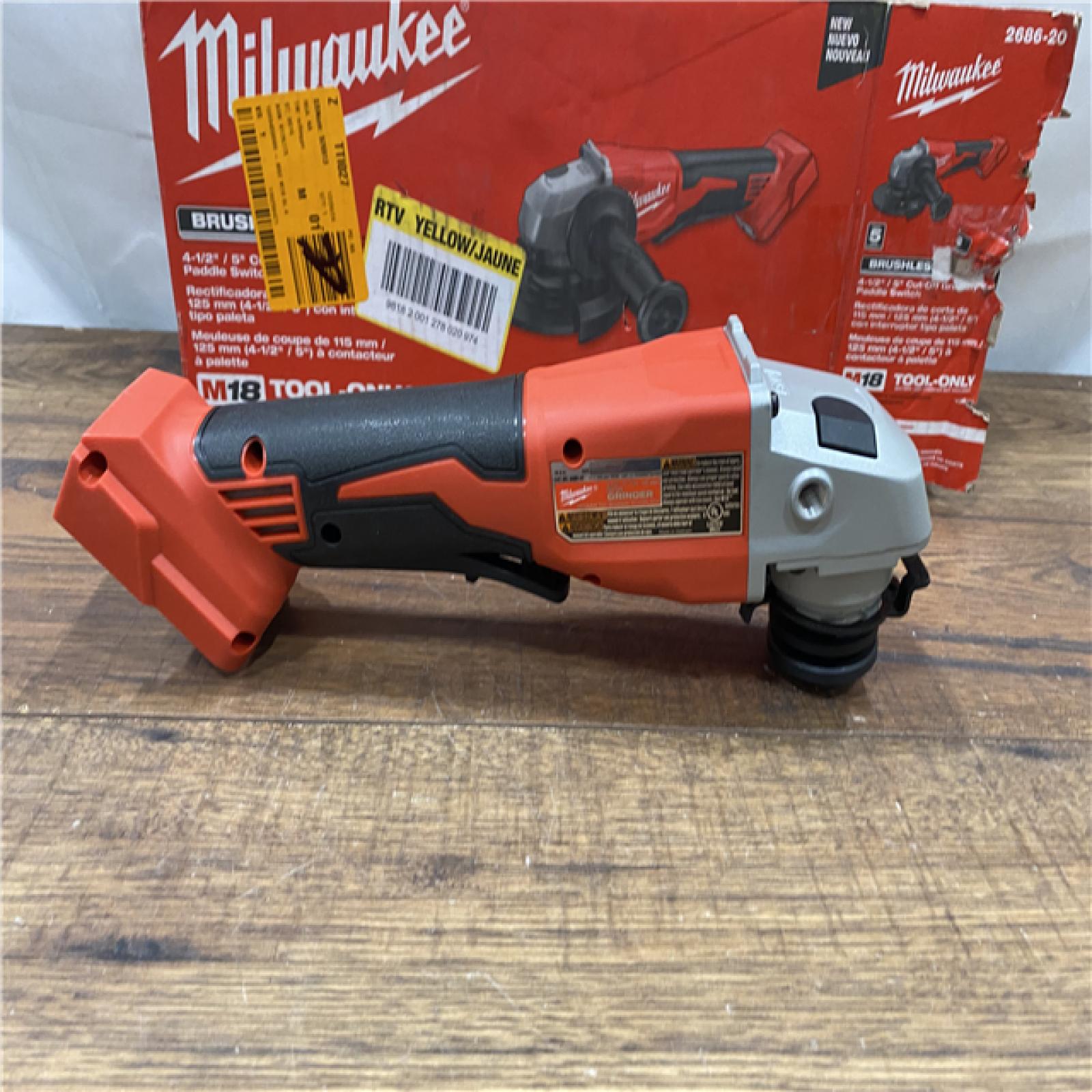 AS IS Milwaukee 2686-20 18V Cordless 4.5 /5  Grinder W/ Paddle Switch (Tool Only)