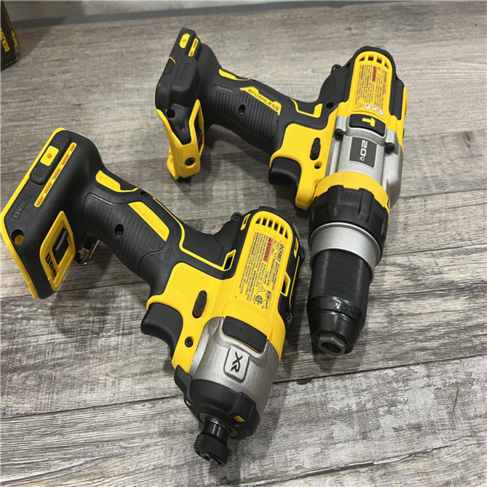 AS-IS DEWALT 20V MAX Cordless Brushless Hammer Drill/Driver 2 Tool Combo Kit with FLEXVOLT ADVANTAGE