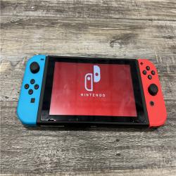 AS-IS Nintendo Switch with Neon Blue and Neon Red Joy-Con