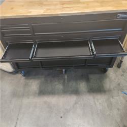 California AS-IS Husky 72 In. 18-Drawer Mobile Workbench withadjustable-HEIGHTTOP TEXTURED MATTE BLACK