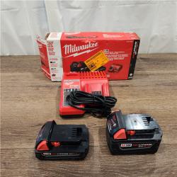 AS-IS Milwaukee M18 18-Volt Lithium-Ion Starter Kit with One 5.0 Ah and One 2.0 Ah Battery and Charger