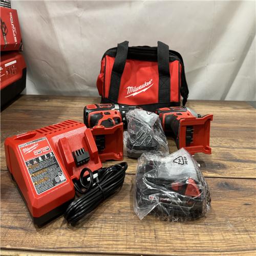 AS-IS Milwaukee M18 18V Cordless Brushed 2 Tool Drill/Driver and Impact Driver Kit