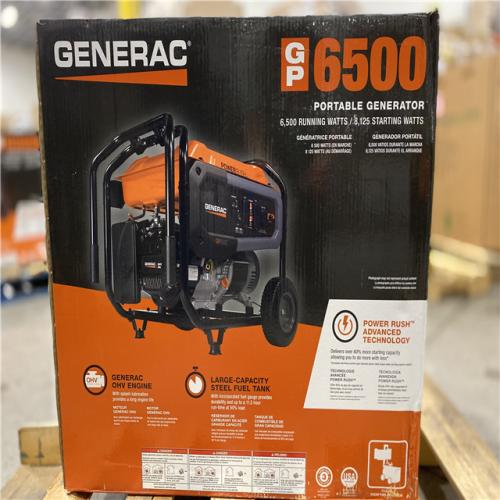 DALLAS LOCATION - Generac GP 6500-Watt Recoil Start Gas-Powered Portable Generator, 49-ST/CSA