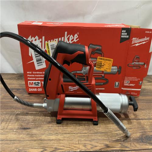 AS IS Milwaukee 2446-20 M12 12V Cordless Grease Gun (Tool Only)