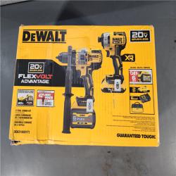 HOUSTON LOCATION - AS-IS (APPEARS LIKE NEW) DEWALT 20V MAX Cordless Brushless Hammer Drill/Driver 2 Tool Combo Kit with FLEXVOLT ADVANTAGE