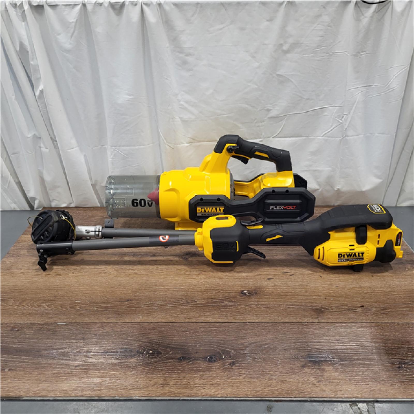 AS-IS DEWALT 60V MAX 17 in. Cordless Battery Powered String Trimmer and Leaf Blower Combo Kit