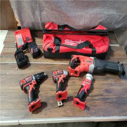 CALFORNIA NEW MILWAUKEE M18 4 TOOL COMBO KIT (2 BATTERIES, 1 CHARGER, AND BAG INCLUDED)