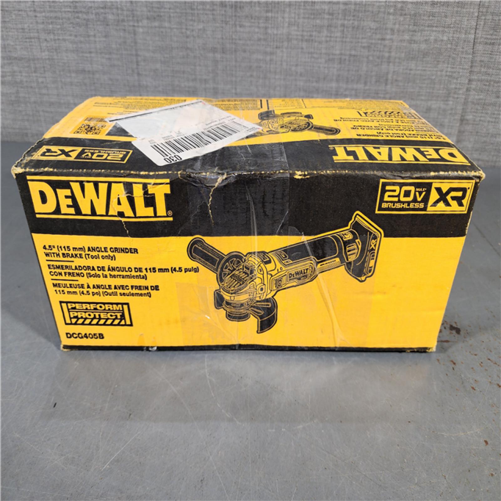 HOUSTON LOCATION - AS-IS DeWalt DCG405B 20V Max XR 4.5-Inch Slide Switch Small Angle Grinder (Tool Only)