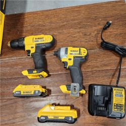 AS-IS DeWALTÂ® 20V MAX Cordless Drill Driver/Impact Driver Combo Kit 1.3 Ah Lithium Ion