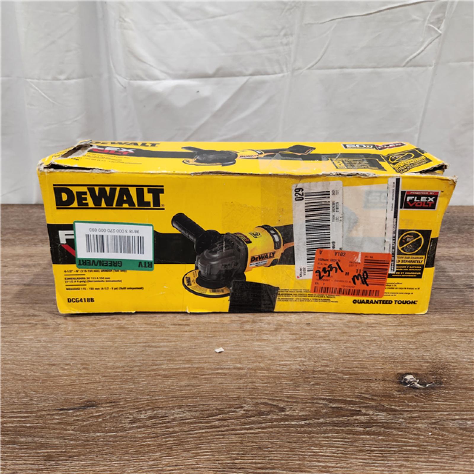 AS-IS DeWalt 60V MAX FLEXVOLT Cordless Brushless 4.5 in. Small Angle Grinder with Kickback Brake (Tool Only)