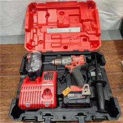 AS-IS Milwaukee 2904-22 Hammer Drill Driver Kit with Batteries  Charger & Tool Case  Red