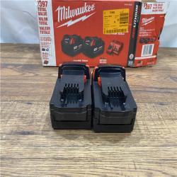 AS IS Milwaukee M18 18-Volt Lithium-Ion XC Starter Kit with Two 5.0Ah Batteries / Charger (48-59-1852B)