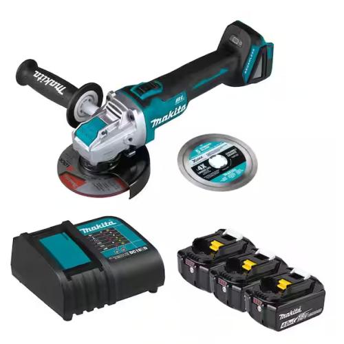 NEW! - Makita 18-Volt LXT Lithium-Ion Battery and Charger Starter Pack (4. 0Ah) with X-LOCK Grinder