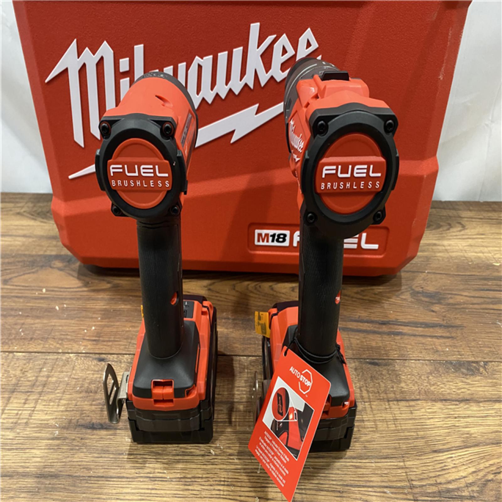 AS IS Milwaukee M18 FUEL 18V Lithium-Ion Brushless Cordless Hammer Drill and Impact Driver Combo Kit (2-Tool) with 2 Batteries