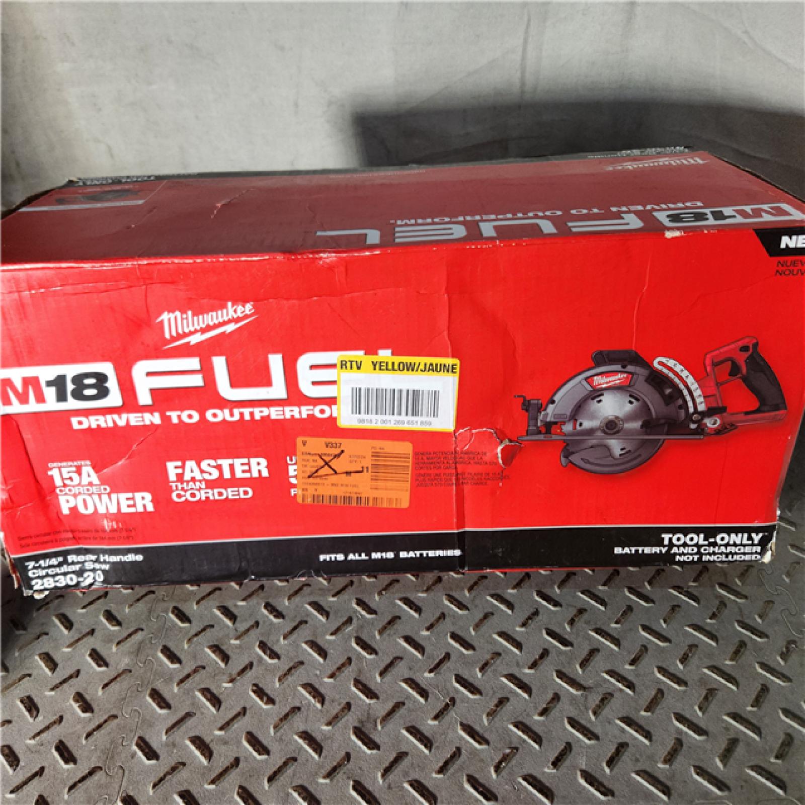 Houston location AS-IS Milwaukee 2830-20 Rear Handle Circular Saw M18 FUEL 7-1/4  Cordless Brushless Tool Only