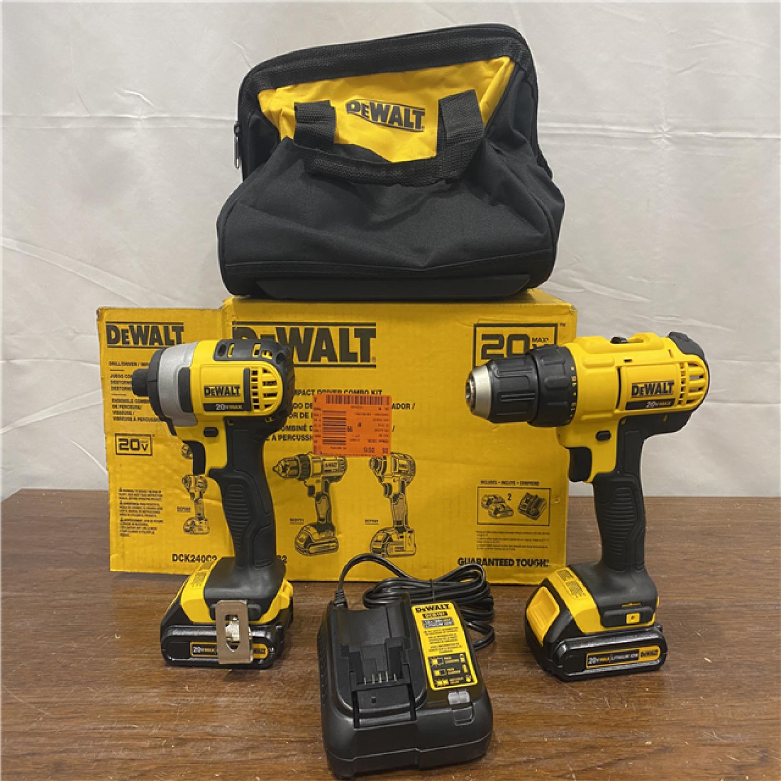 AS-IS DeWALTA® 20V MAX Cordless Drill Driver/Impact Driver Combo Kit 1.3 Ah Lithium Ion