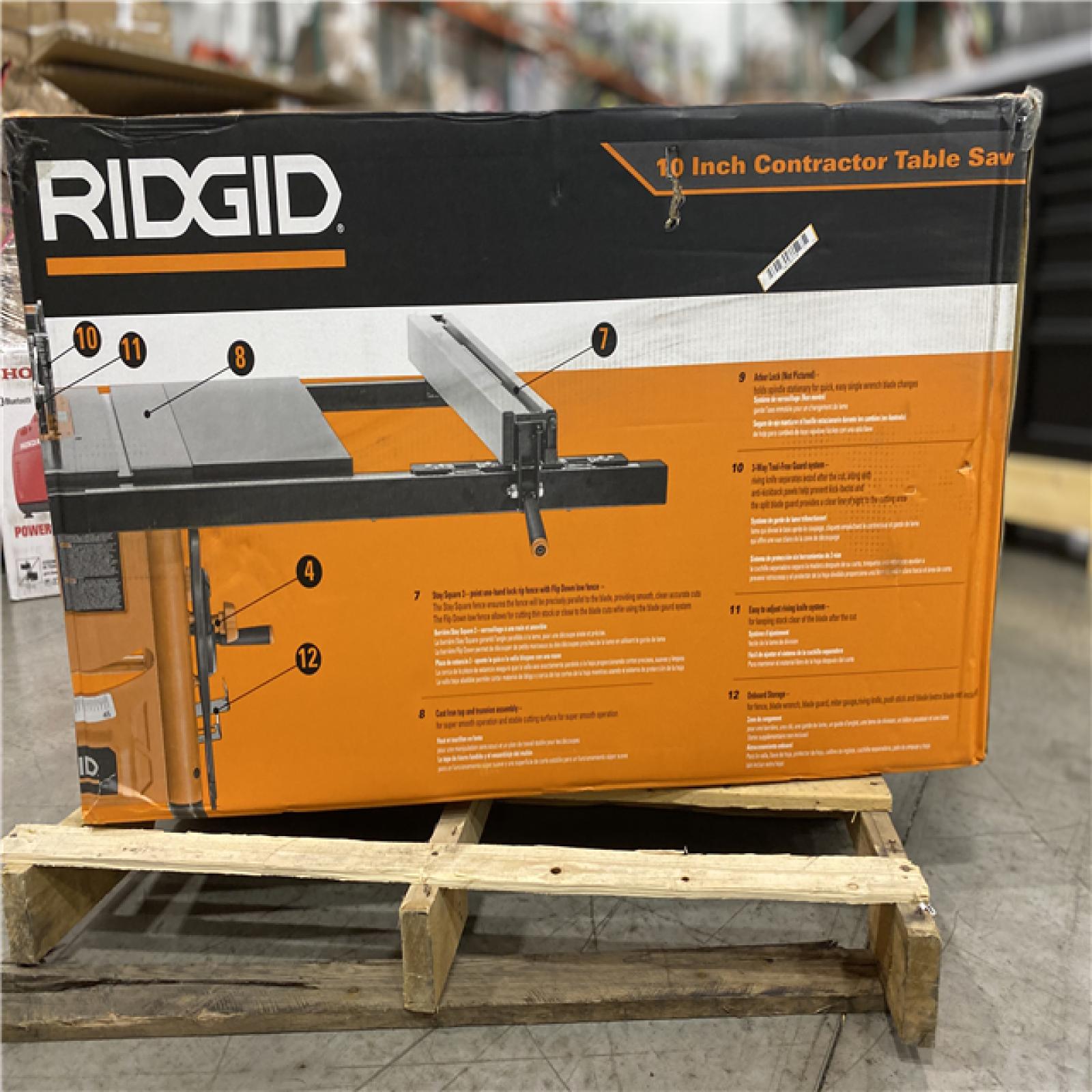 DALLAS LOCATION - RIDGID 10 in. Contractor Table Saw with Cast Iron Top