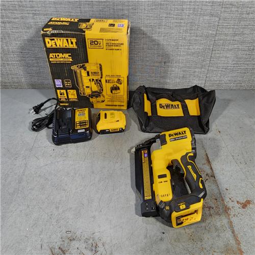 HOUSTON LOCATION - AS-IS (APPEARS LIKE NEW) DEWALT ATOMIC 20V MAX Lithium Ion Cordless 23 Gauge Pin Nailer Kit with 3.0Ah Battery and Charger