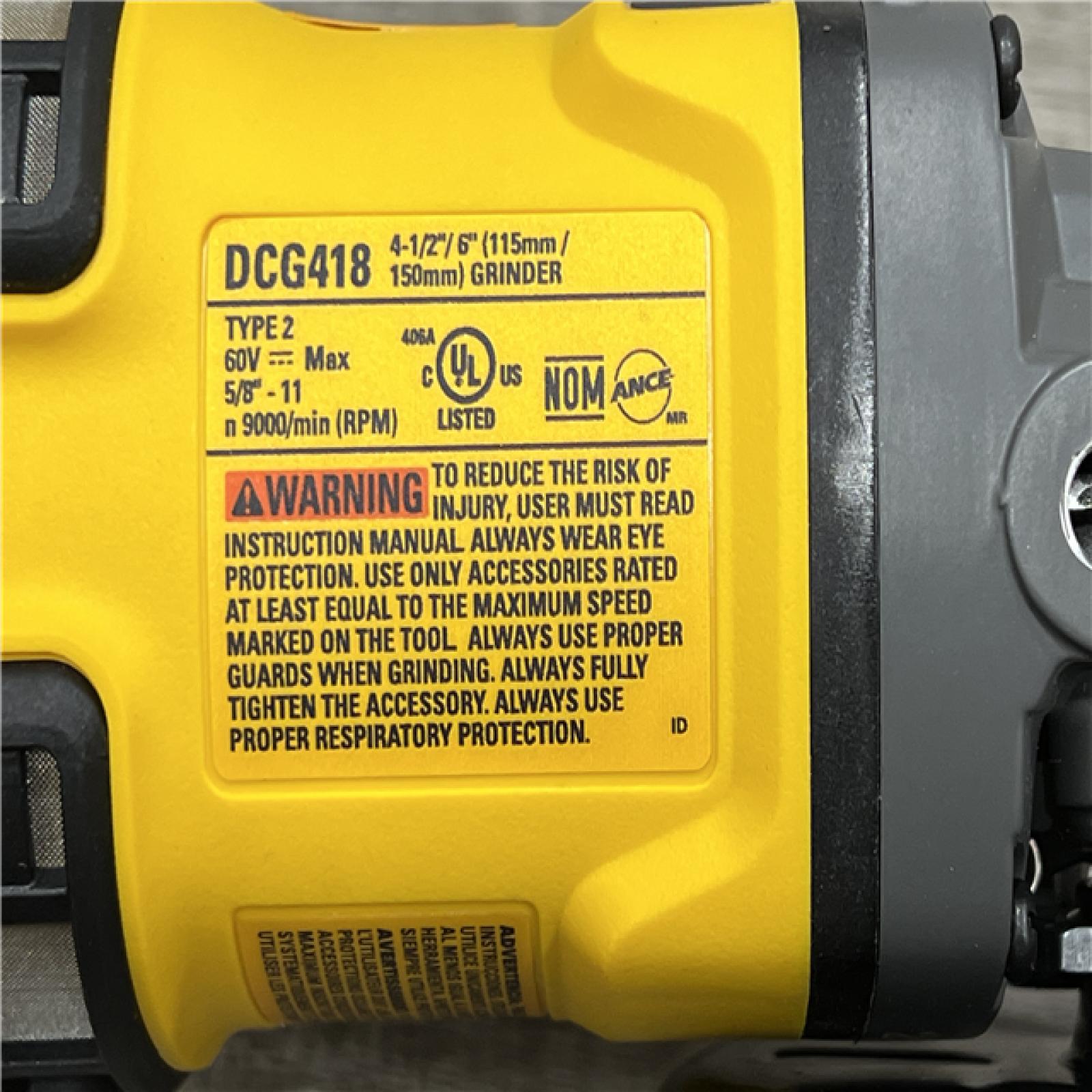 AS-IS DeWalt FLEXVOLT 60V MAX Cordless Grinder  4.5 - 6   9000 RPM  1 EA (115-DCG418B) (ONLY TOOL)