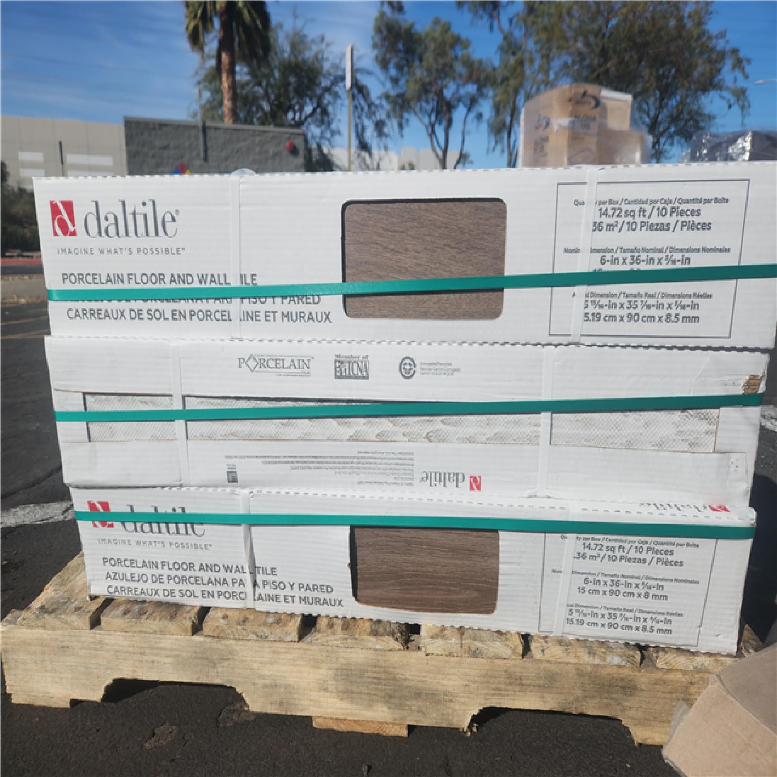 Phoenix Location Pallet of Daltile Hillcroft Antique Oak 6 in. x 36 in. Glazed Porcelain Floor and Wall Tile (14.72 sq. ft./Case)(24 Boxes)