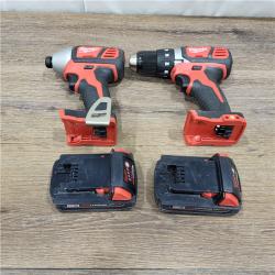 AS-IS Milwaukee M18 18V Cordless Brushed 2 Tool Drill/Driver and Impact Driver Kit