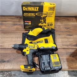 AS-IS DeWalt ATOMIC 20-Volt Lithium-Ion Cordless 1/2 in. Compact Hammer Drill with 3.0Ah Battery, Charger and Bag