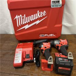 AS-ISMilwaukee M18 FUEL 18V Lithium-Ion Brushless Cordless Hammer Drill and Impact Driver Combo Kit (2-Tool) with 2 Batteries