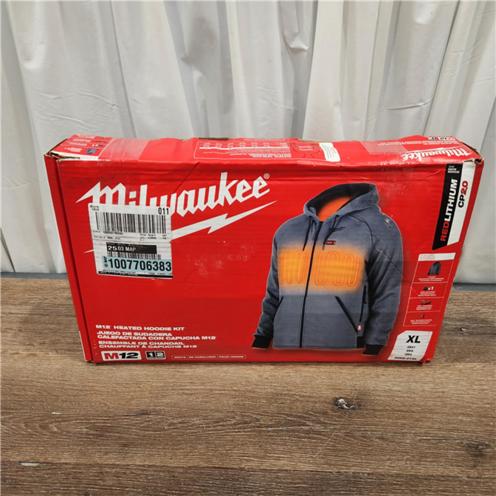 AS-IS Milwaukee M12 12-Volt Cordless Gray Heated Jacket Hoodie Kit (X-Large)