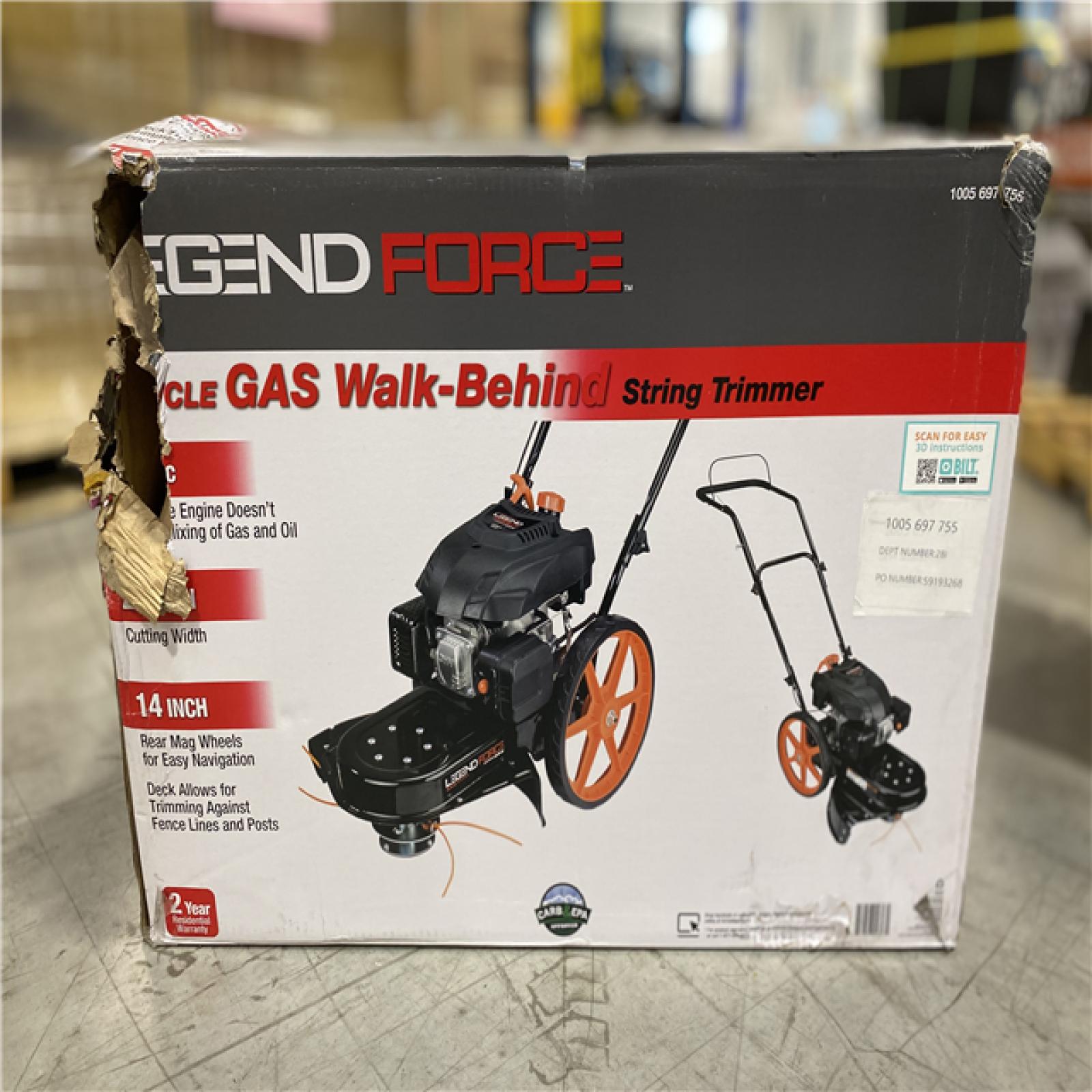 DALLAS LOCATION - Legend Force 22 in. 173 cc Gas Walk Behind String Trimmer/Mower