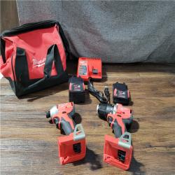 CALIFORNIA AS-IS MILWAUKEE M18 COMPACT BRUSHLESS 2-TOOL COMBO KIT(BATTERIES,CHARGER,AND BAG INCLUDED)