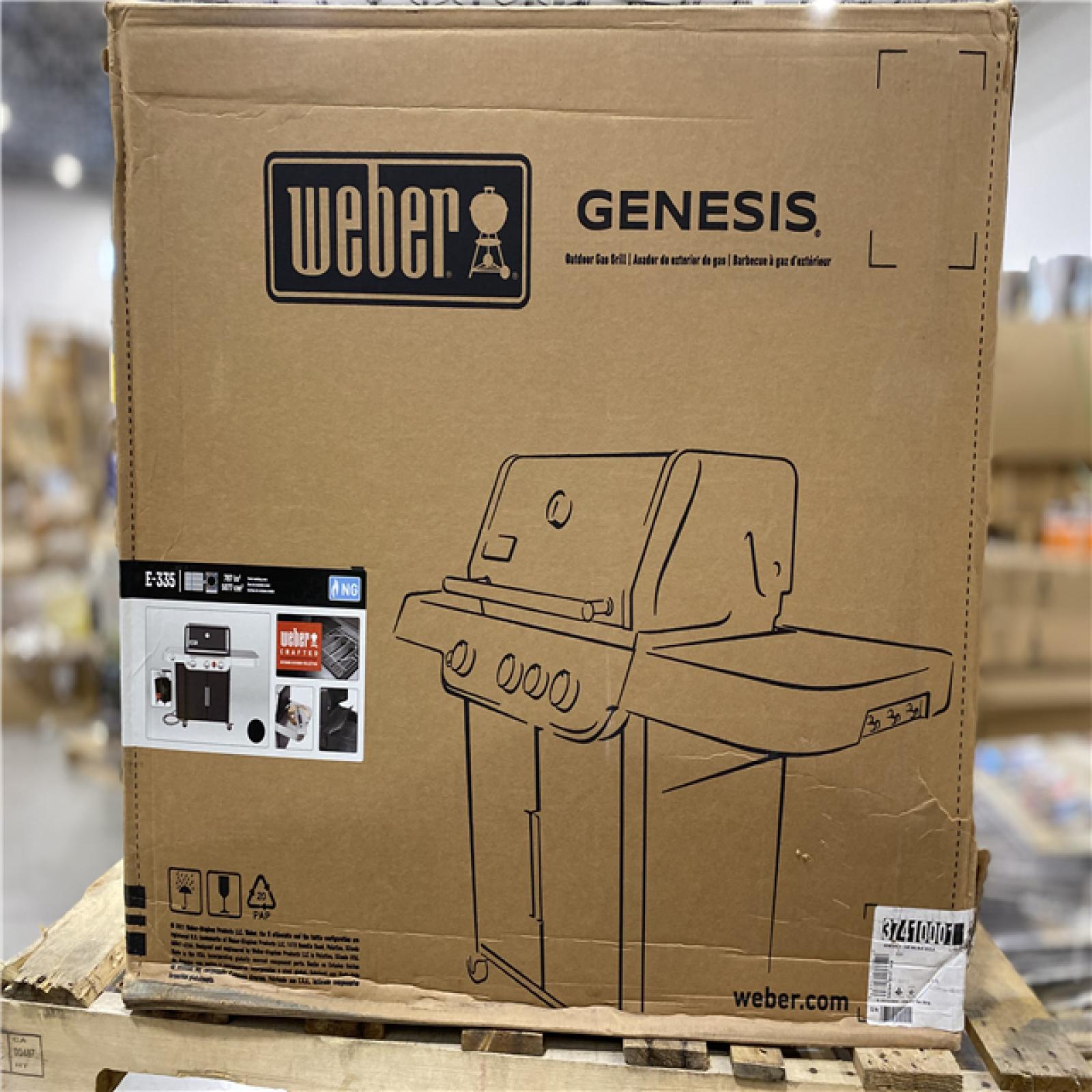 DALLAS LOCATION - Weber Genesis E-335 3-Burner Natural Gas Grill in Black with Side Burner