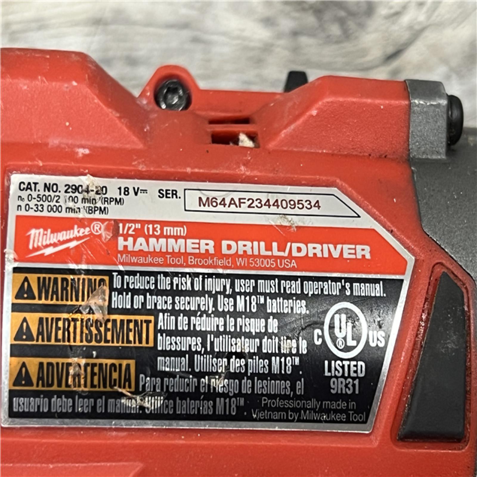 AS-IS MILWAUKEE M18 FUEL 18V Lithium-Ion Brushless Cordless Hammer Drill and Impact Driver Combo Kit (2-Tool) with 2 Batteries