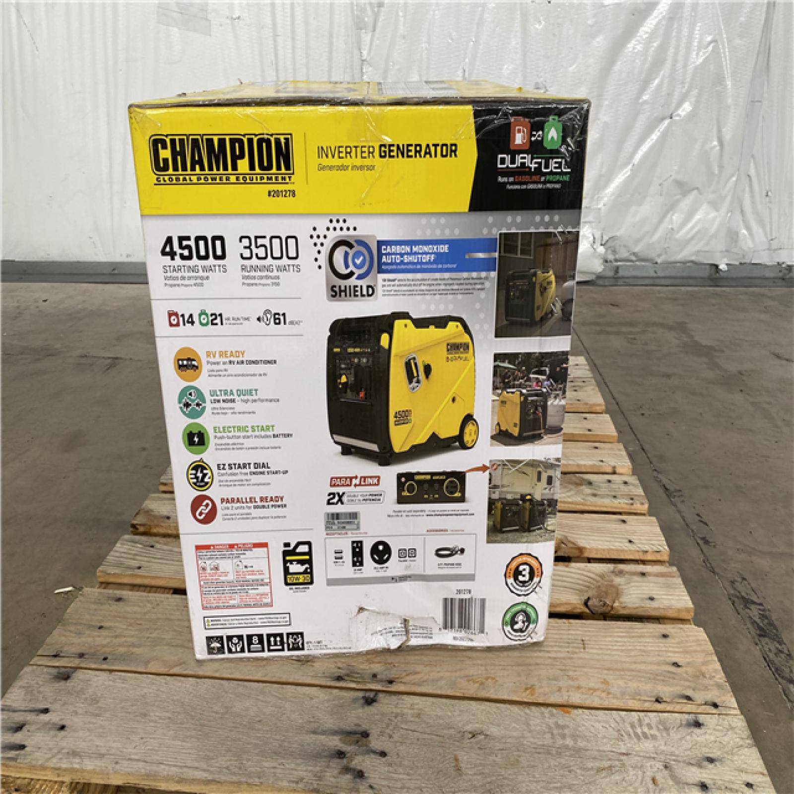 Houston Location - AS-IS Champion 3500 Running Watts Generator